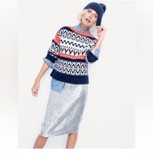 J. Crew silver sequin skirt size 6